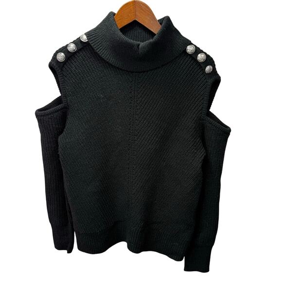 Macys Sweater M Cold Shoulder Chunky INC International Concepts NEW #G711 - Picture 1 of 7